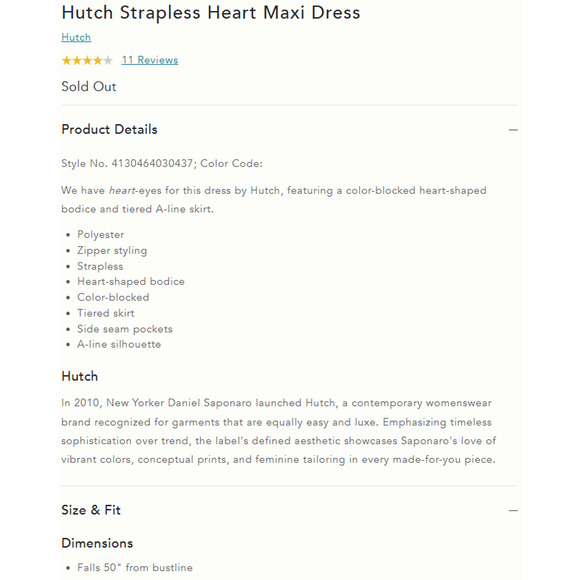 Anthropologie HUTCH Strapless Heart Maxi Dress in Red Pink Size US 6 NWT $218 - Picture 5 of 6